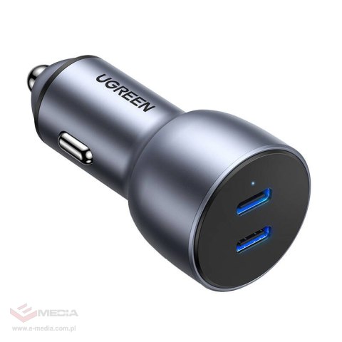 Ładowarka samochodowa UGREEN CD213 36W 2x USB-C (szara)