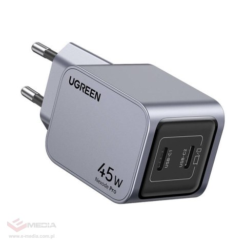 Ładowarka sieciowa UGREEN Nexode Pro 45W 2xUSB-C (szara)
