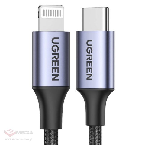Kabel UGREEN US304 USB-C-Lightning 1.5m (czarny)