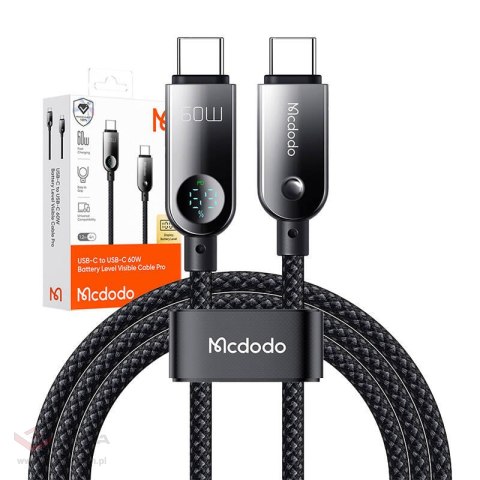 Kabel MCDODO CA-4780 USB-C-USB-C 1.2m 60W (czarny)