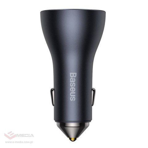 Ładowarka samochodowa Baseus Golden Contactor Pro, 2x USB-C, 1x USB, 65W (szara)