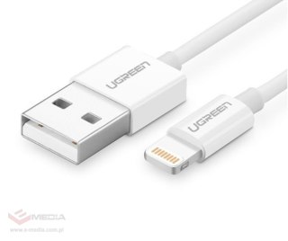 Niklowany kabel Lightning UGREEN MFi 2m (biały)