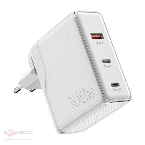 Ładowarka Essager ECT2CA-ZXB02-Z GaN 100W 2C+A (biały)