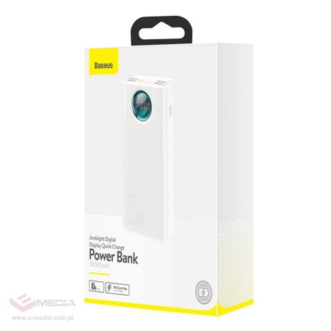 Powerbank BASEUS Amblight 30000mAh 65W (biały)
