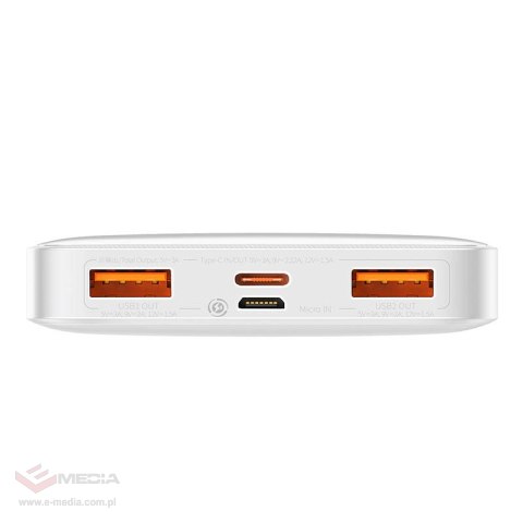 Powerbank BASEUS Bipow 10000mAh 20W 2xUSB USB-C (biały)
