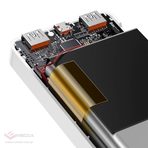 Powerbank BASEUS Bipow 10000mAh 20W 2xUSB USB-C (biały)