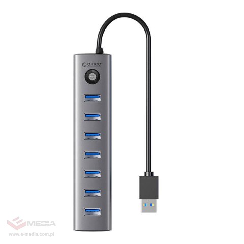 Hub ORICO CL7U 7-portowy USB-C 7x USB 3.0 (szary)