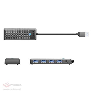 Adapter Hub Orico PAPW4A USB do 4x USB 3.0 (czarny)