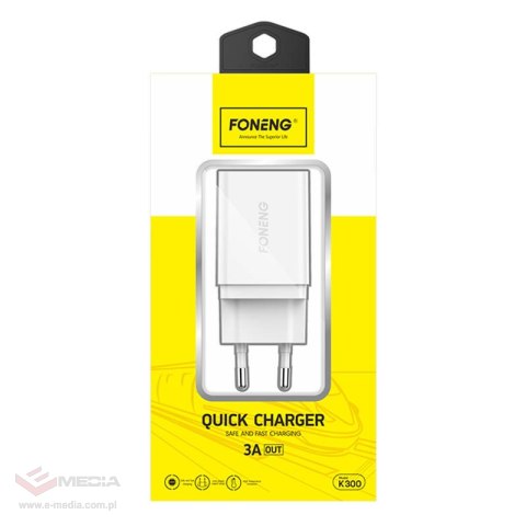 Ładowarka sieciowa FONENG K300 18W 1xUSB-A (biała)