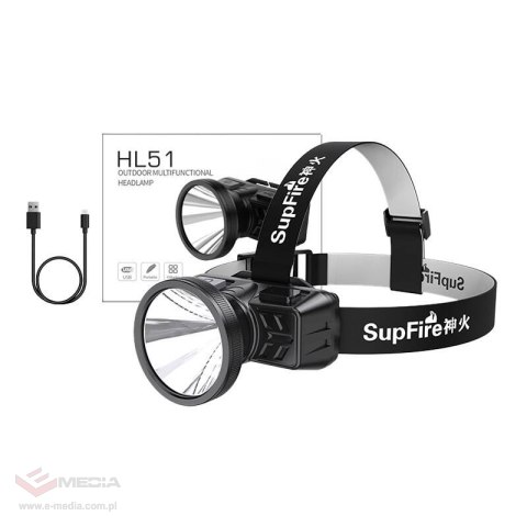 Latarka czołowa SUPERFIRE HL51 160lm USB