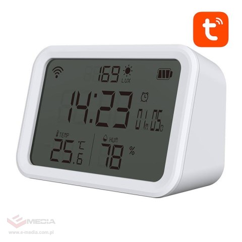 Inteligentny Czujnik Temperatury, Wilgotności i Światła NEO NAS-CW01W, WiFi TUYA