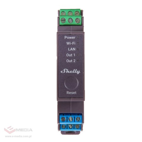 Przekaźnik SHELLY Pro 2 Wi-Fi/LAN na szynę DIN 2-kanał