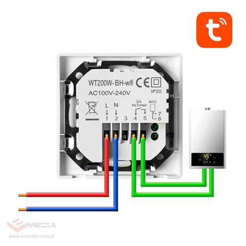Termostat smart AVATTO WT200 Bojler 3A Wi-Fi (Tuya)