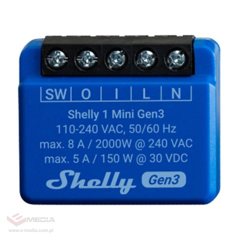 Sterownik SHELLY 1 Mini Gen3 Wi-Fi/Bluetooth