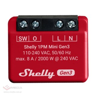 Sterownik Shelly 1PM Mini Gen3 WiFi/Bluetooth
