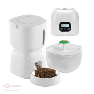 Automatyczny dozownik karmy + poidełko Petwant FW1-L(BAS) (czarny)