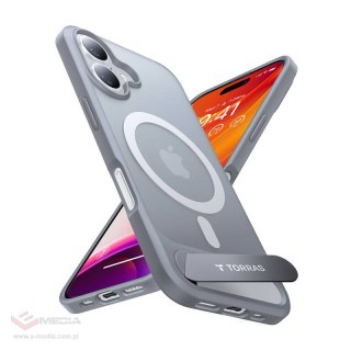 Etui magnetyczne TORRAS Pstand Series iPhone 16 Plus (szare)