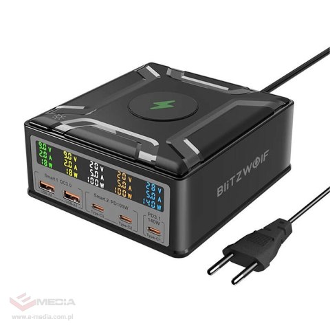 Ładowarka sieciowa BLITZWOLF BW-S28 260W + Qi 15W (czarna)