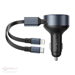 Zestaw VENTION ładowarka samochodowa 30W + kabel USB-C-Lightning