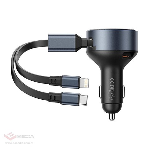 Zestaw VENTION ładowarka samochodowa 30W + kabel USB-C-Lightning