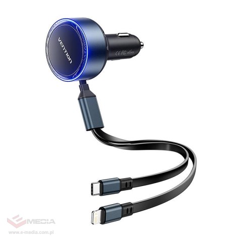 Zestaw VENTION ładowarka samochodowa 30W + kabel USB-C-Lightning