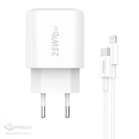 Ładowarka sieciowa FONENG EU40 25W USB-C + kabel USB-C-Lightning