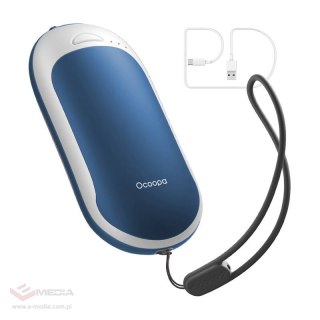 Ogrzewacz do rąk z funkcją powerbanku Ocoopa HotPal PD 5000 mAh, USB-C biało-niebieski