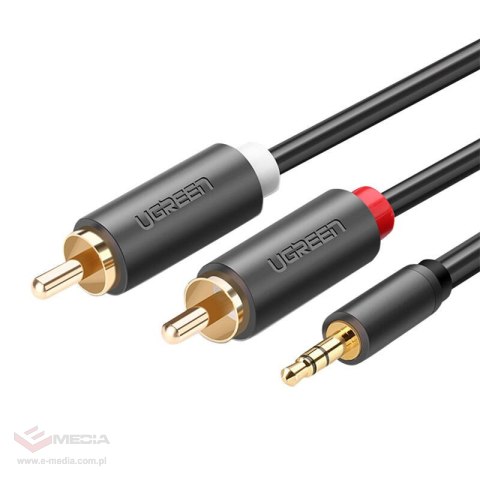 Kabel UGREEN AV102 jack 3,5mm-2x RCA 5m (czarny)