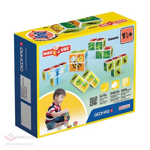 Klocki magnetyczne Magicube Printed Insects + karty 7 elementów GEOMAG GEO-121