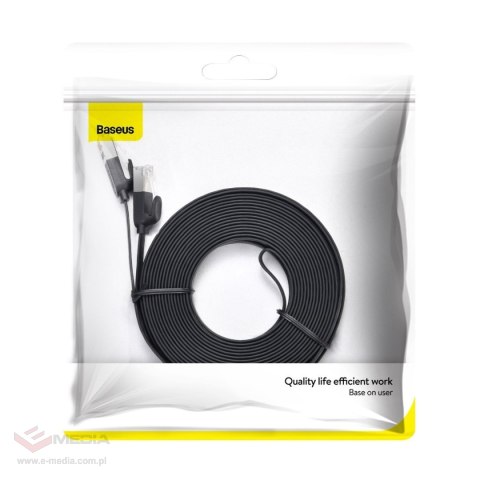 Płaski kabel sieciowy Baseus High Speed, Ethernet RJ45, Gigabit, Cat.6, 8m (czarny)