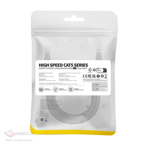 Kabel sieciowy Baseus Ethernet CAT5, 3m (czarny)