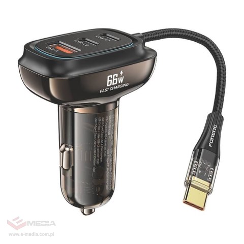 Ładowarka samochodowa FONENG C20 66W USB-A+2x USB-C