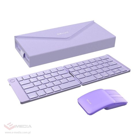 Zestaw składana klawiatura bezprzewodowa Delux KF10 i mysz MF10PR (QWERTY)