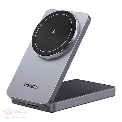 Ładowarka indukcyjna UGREEN W528 20W 2w1 (biała)