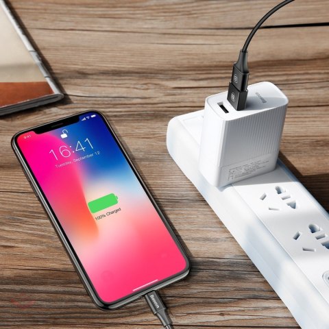Adapter Baseus Exquisite USB do USB-C 2.4A (czarny)