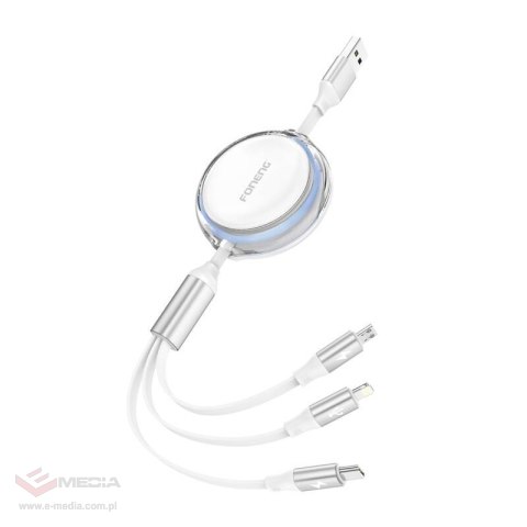 Kabel FONENG X113 3w1 1.1m (biały)