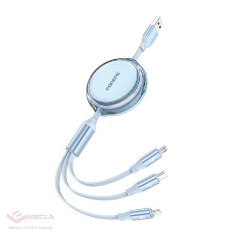 Kabel FONENG X113 3w1 1.1m (niebieski)
