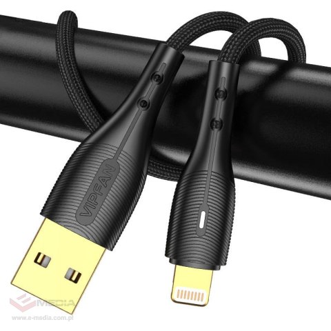 Kabel USB do Lightning VFAN Nano Gold X07, 3A, 1.2m (czarny)
