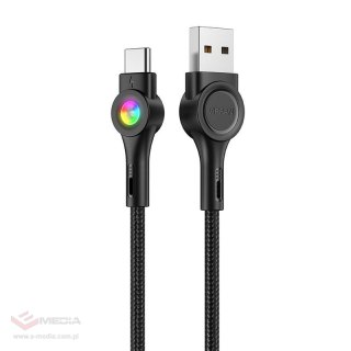 Kabel USB do USB-C VFAN Colorful X08, 3A, 1.2m (czarny)
