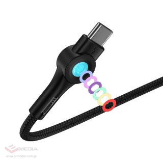 Kabel USB do USB-C VFAN Colorful X08, 3A, 1.2m (czarny)