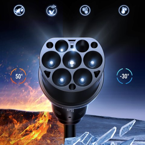 Kabel przewód CCS2 do ładowania samochodu elektrycznego 480V 32A 22kW 5m - czarny