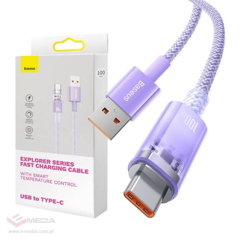 Kabel szybkiego ładowania Baseus USB do USB-C 6A,1m (Fioletowy)
