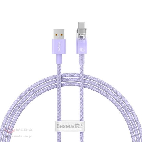 Kabel szybkiego ładowania Baseus USB do USB-C 6A,1m (Fioletowy)