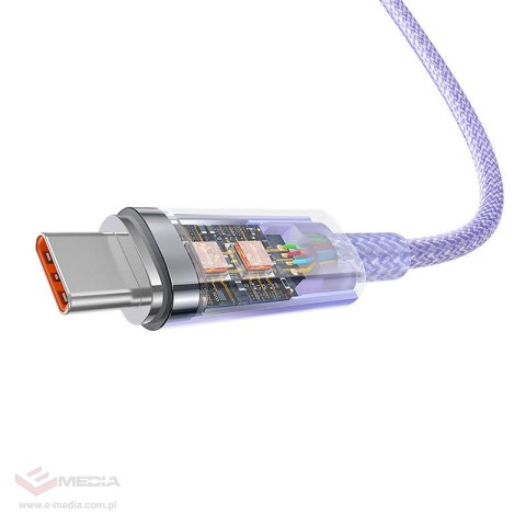 Kabel szybkiego ładowania Baseus USB do USB-C 6A,1m (Fioletowy)