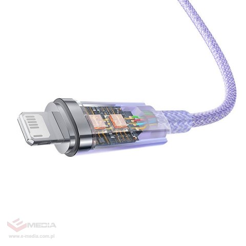 Kabel szybko ładujący Baseus USB-A do Lightning Explorer Series 2m, 2.4A (fioletowy)