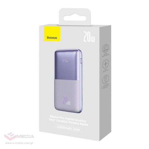 Powerbank Baseus Bipow Pro 10000mAh, 2xUSB, USB-C, 20W (fioletowy)