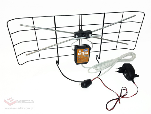 Antena DVB-T siatkowa pokojowa zasilacz regulowany