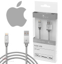 Kabel USB A - iPhone 1,0m srebrny plecionka