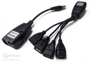 Przedłużacz USB Extender RJ45 PO LAN Cat5/5e/6