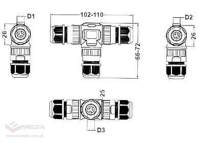 Puszka połączeniowa PUH-3P-M20T